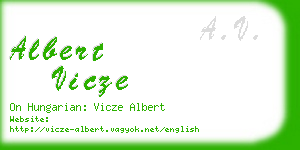 albert vicze business card